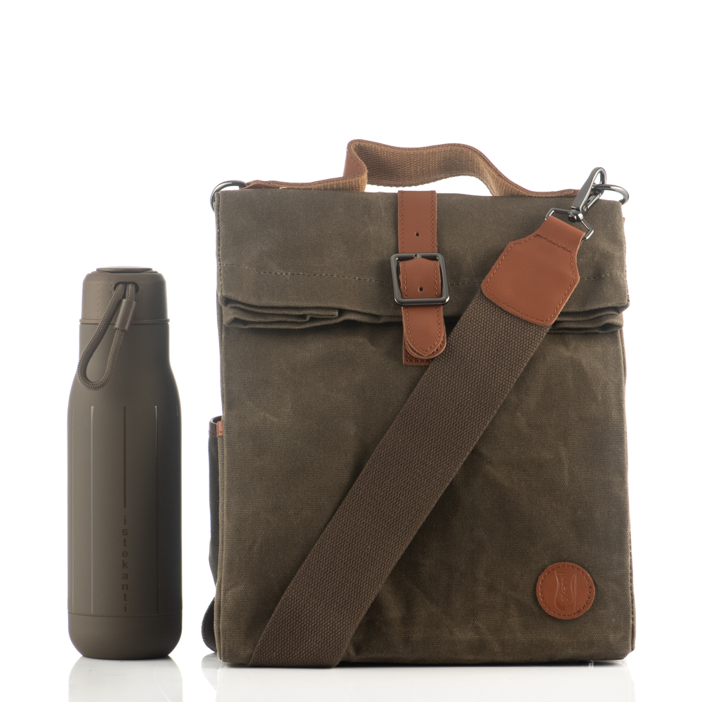 LUNCH BAG WITH BOTTLE - GREEN